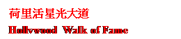 文字方塊: 荷里活星光大道 
Hollywood Walk of Fame
